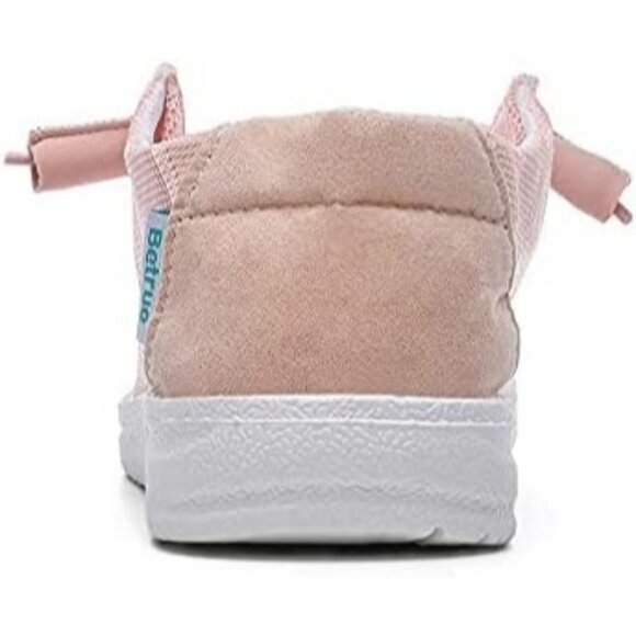 Women's Light Pink Casual Slip On Deck Canvas Loafers Sneakers Boot Shoes - Picture 5 of 8